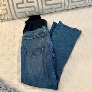 Madewell maternity over the belly kick out jeans in blue indigo. Size 24